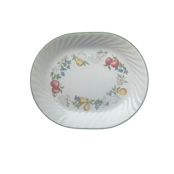 Corelle Swirl Apple Pear Fruit CHUTNEY 12 1/4" x 10" Oblong/Oval Serving Platter - Picture 1 of 9
